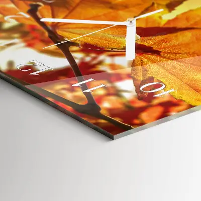 Horloge murale en verre rectangulaire Feuilles