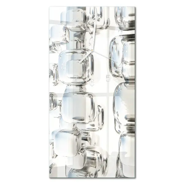 Horloge murale en verre rectangulaire Cube 3d