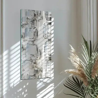 Horloge murale en verre rectangulaire Cube 3d