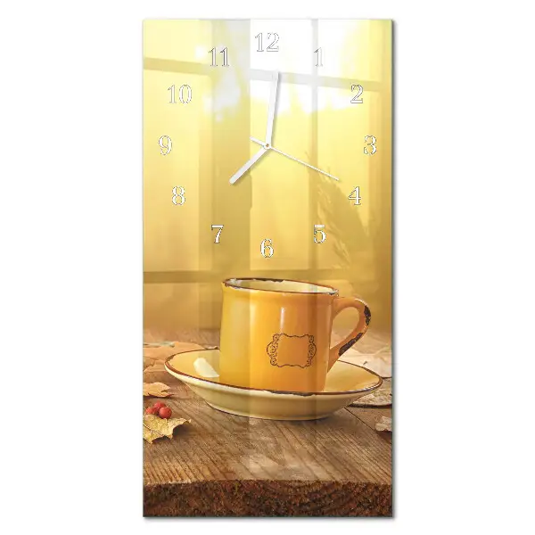 Horloge murale en verre rectangulaire Tasse