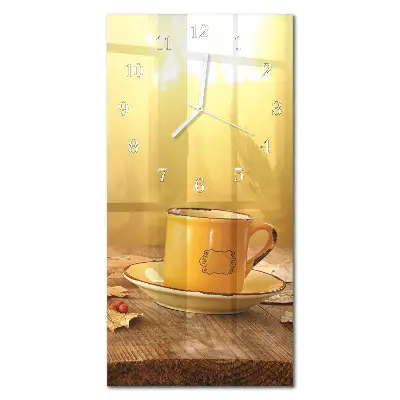 Horloge murale en verre rectangulaire Tasse