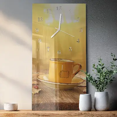 Horloge murale en verre rectangulaire Tasse