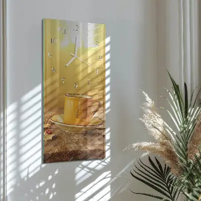 Horloge murale en verre rectangulaire Tasse