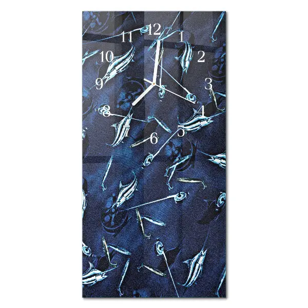 Horloge murale en verre rectangulaire Poisson