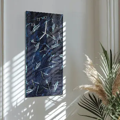 Horloge murale en verre rectangulaire Poisson