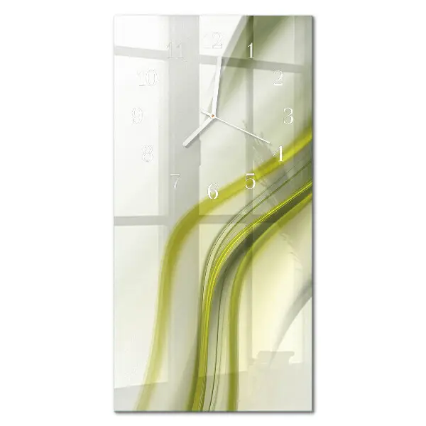 Horloge murale en verre rectangulaire Lignes abstraites