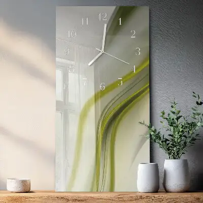 Horloge murale en verre rectangulaire Lignes abstraites