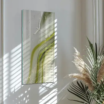 Horloge murale en verre rectangulaire Lignes abstraites