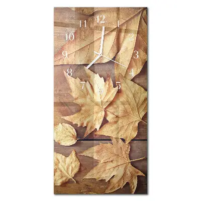 Horloge murale en verre rectangulaire Feuilles