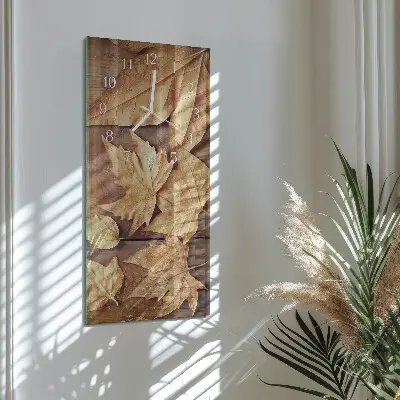 Horloge murale en verre rectangulaire Feuilles