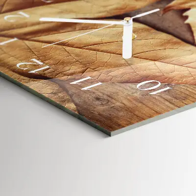 Horloge murale en verre rectangulaire Feuilles