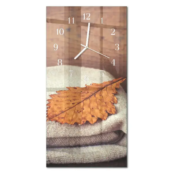 Horloge murale en verre rectangulaire Feuille
