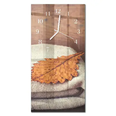 Horloge murale en verre rectangulaire Feuille