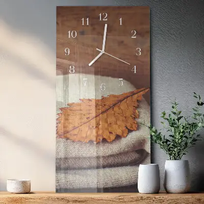 Horloge murale en verre rectangulaire Feuille
