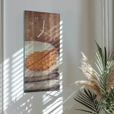 Horloge murale en verre rectangulaire Feuille