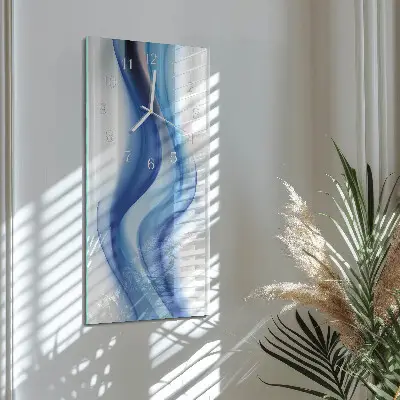 Horloge murale en verre rectangulaire Fumée abstraite