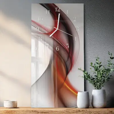 Horloge murale en verre rectangulaire Lignes abstraites