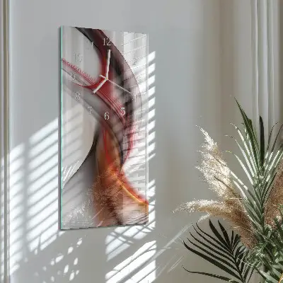 Horloge murale en verre rectangulaire Lignes abstraites
