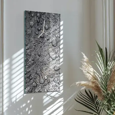 Horloge murale en verre rectangulaire Gouttes