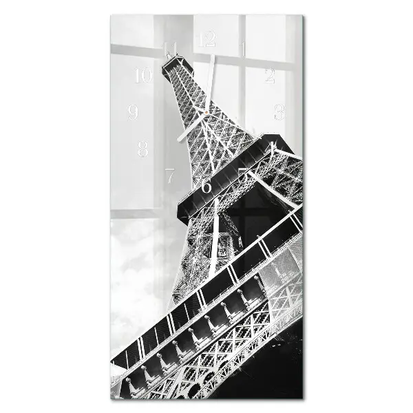 Horloge murale en verre rectangulaire Tour eiffel