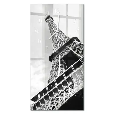 Horloge murale en verre rectangulaire Tour eiffel
