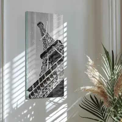 Horloge murale en verre rectangulaire Tour eiffel