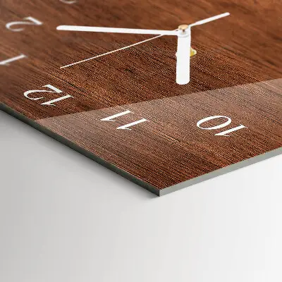 Horloge murale en verre rectangulaire Planches de bois