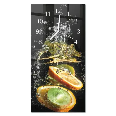 Horloge murale en verre rectangulaire Eau fruitée