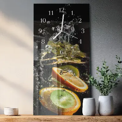Horloge murale en verre rectangulaire Eau fruitée