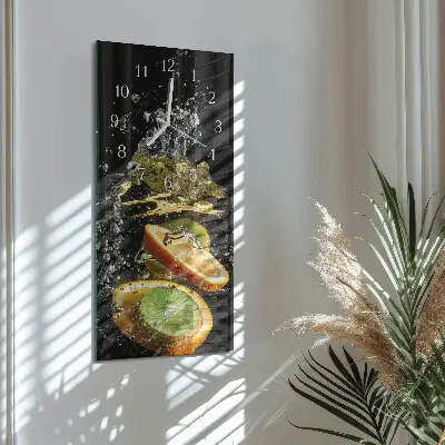 Horloge murale en verre rectangulaire Eau fruitée