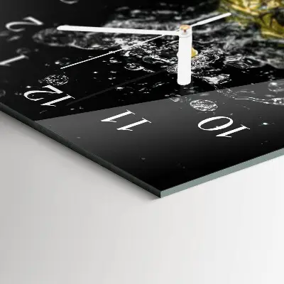 Horloge murale en verre rectangulaire Eau fruitée