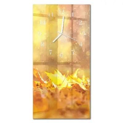 Horloge murale en verre rectangulaire Feuilles