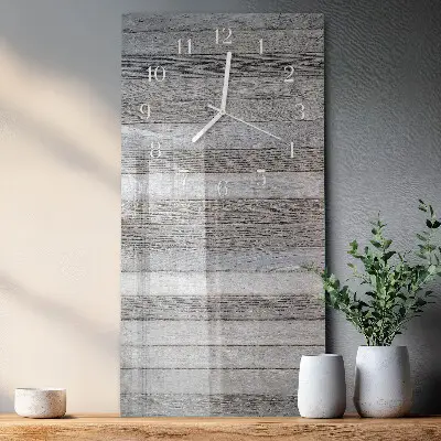 Horloge murale en verre rectangulaire Bois