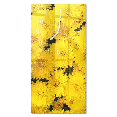 Horloge murale en verre rectangulaire Fleurs
