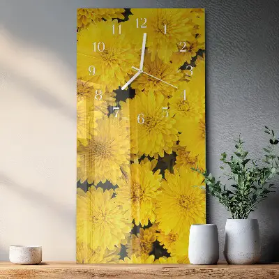 Horloge murale en verre rectangulaire Fleurs