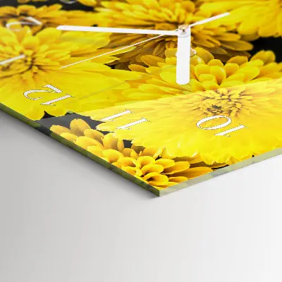 Horloge murale en verre rectangulaire Fleurs
