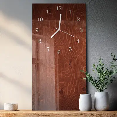 Horloge murale en verre rectangulaire Panneaux en bois