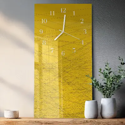 Horloge murale en verre rectangulaire Rayures