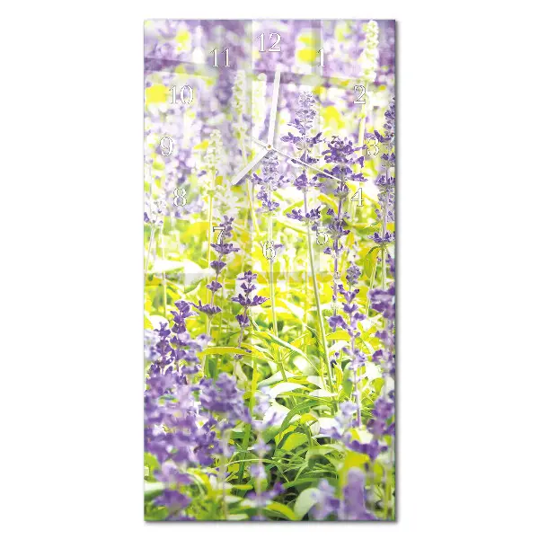 Horloge murale en verre rectangulaire Lavande
