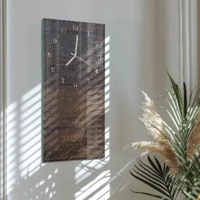 Horloge murale en verre rectangulaire Planche en bois