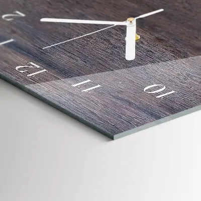 Horloge murale en verre rectangulaire Planche en bois
