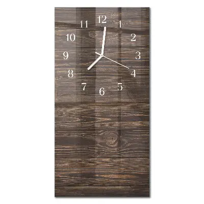 Horloge murale en verre rectangulaire Bois