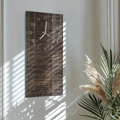Horloge murale en verre rectangulaire Bois