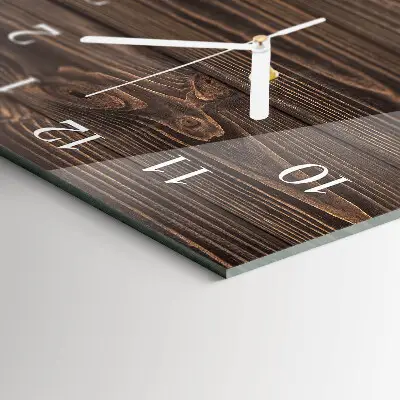 Horloge murale en verre rectangulaire Bois