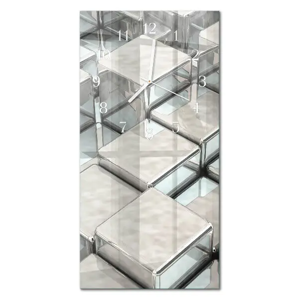 Horloge murale en verre rectangulaire Dés