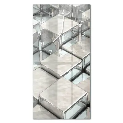 Horloge murale en verre rectangulaire Dés