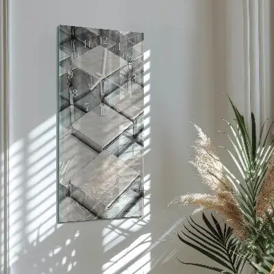 Horloge murale en verre rectangulaire Dés