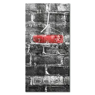 Horloge murale en verre rectangulaire Brique