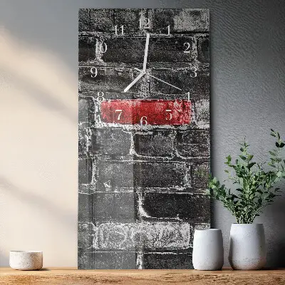 Horloge murale en verre rectangulaire Brique