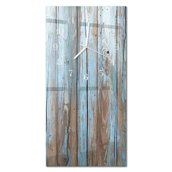 Horloge murale en verre rectangulaire Bois